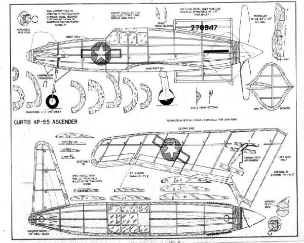 CURTISS XP-55 ASCENDER - AMA - Academy of Model Aeronautics