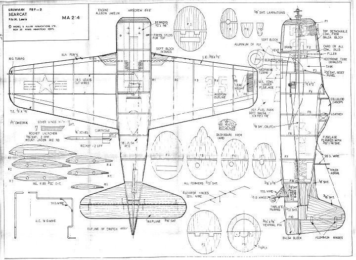 GRUMMAN F 8 F 2 BEARCAT - AMA - Academy of Model Aeronautics
