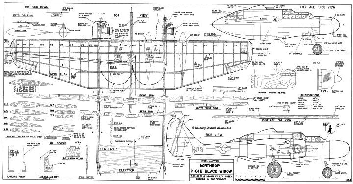 NORTHROP P-61 BLACK WIDOW - AMA - Academy of Model Aeronautics