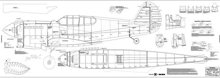 Avion de début télécommandé V761-13 Volantex P40 WARHAWK avec