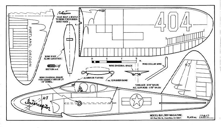 Folding Wing Interceptor Replica by Thornburg Jim Walker A-J Aircraft Plans 